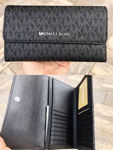 michael kors black travel wallet|Michael Kors multifunction wallet.